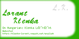 lorant klenka business card